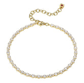 Sterling Silver & 14K Gold Plated Tennis Bracelet with CZ's - 8"